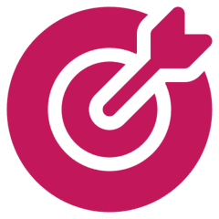 Target with arrow icon in pink