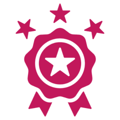 Pink medal with stars