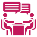 Meeting illustration with two people